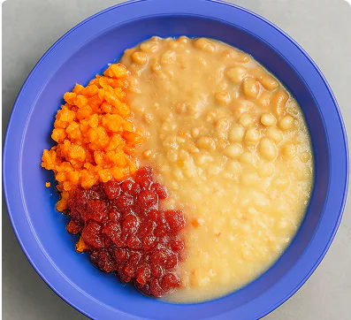 Prato consistência 1 — amassado com bastante caldo