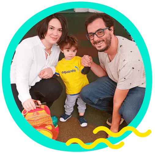 Giulia e Dante, família da Aquarela School