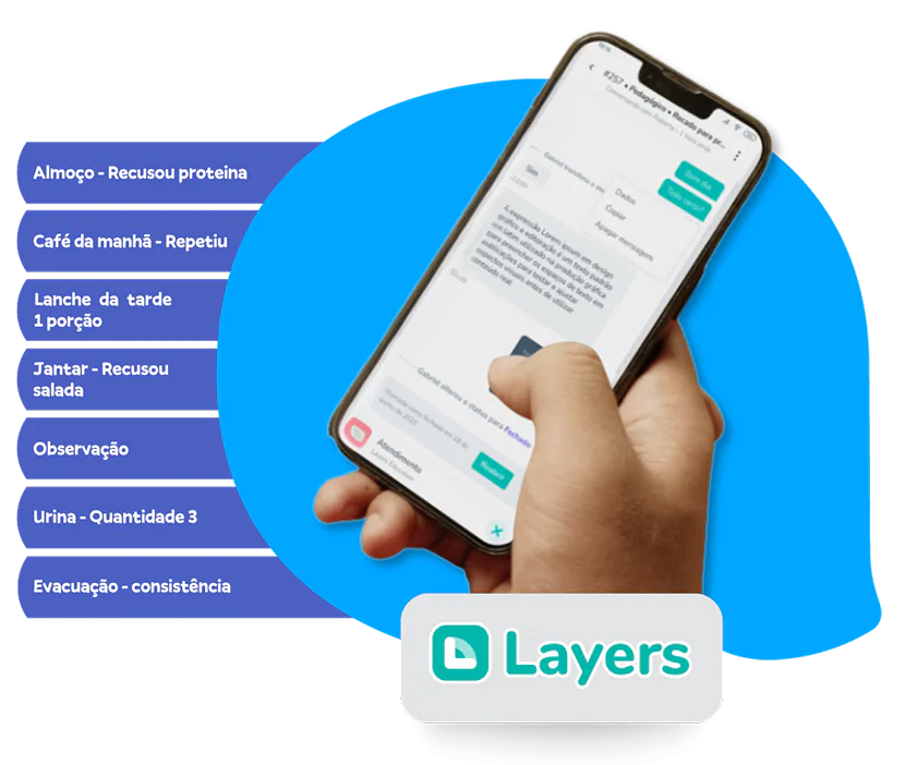 App da Aquarela School para acompanhamento da rotina
